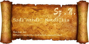 Szánthó Natália névjegykártya